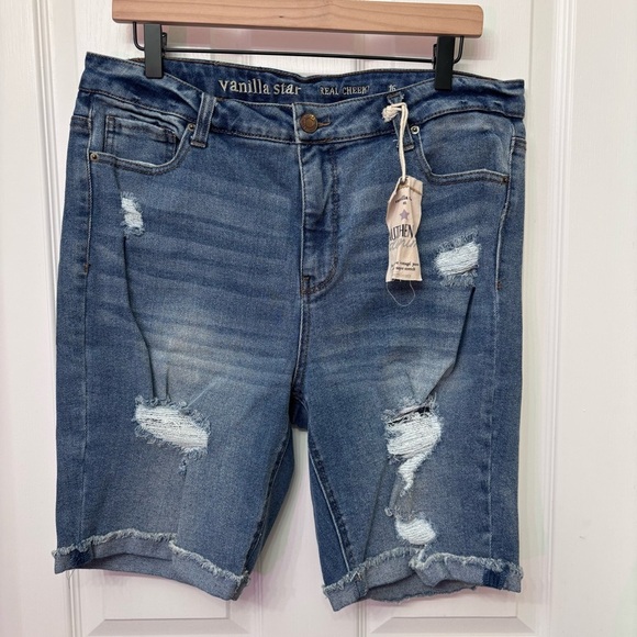 Vanilla Star Pants - Mid Wash Distressed Denim Shorts | Vanilla Star 16